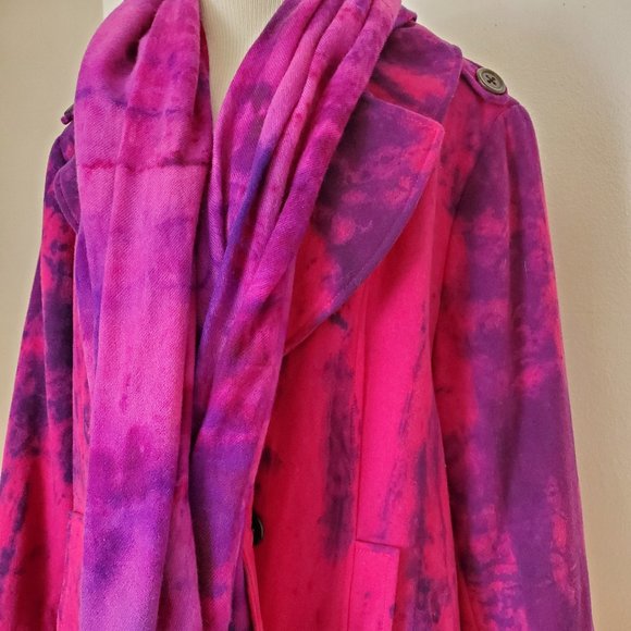 Winter cape Pea Coat Purple navy large XXL plus 12 14 16 18 pink black tie dyed - Picture 3 of 15